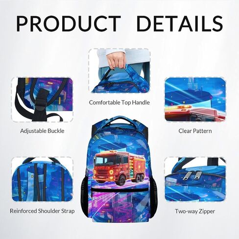 Boys Backpack Set, School Back Pack with Lunch Box, Racing Car Backpack for Kids Ages 6-8, 17 Inch Toddler Schoolbag with Large Capacity in Saudi Arabia