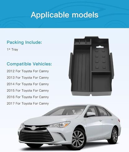 Lujuntec Center Center Console Tranizer Tray متوافق مع 2012-2017 لـ Toyota for Camry in Saudi Arabia