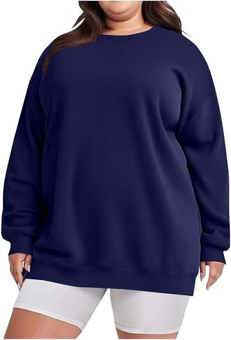 Oversized Sweatshirt for Women Crewneck Long Sleeve Pullover Hoodies Casual Fleece Sweaters Tops Fall Fashion 2025 in Saudi Arabia