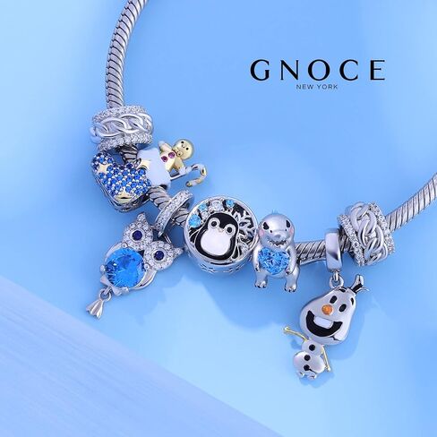 GNOCE Dinosaur Embraces Heart Gemstone Charm Sterling Silver Animal Bead Jewelry Gift For Women Wife Fit Snake Chain Bracelets/Necklace… in Saudi Arabia