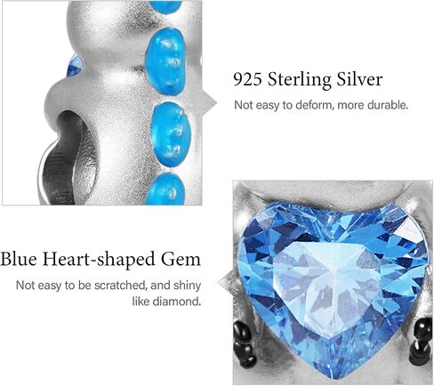 GNOCE Dinosaur Embraces Heart Gemstone Charm Sterling Silver Animal Bead Jewelry Gift For Women Wife Fit Snake Chain Bracelets/Necklace… in Saudi Arabia