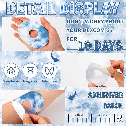 40 Pack Adhesive Patches for Dexcom G7,Breathable Sensor Covers Compatible with Dexcom G7,CGM Patches, Mixed Style Adhesive Tape Stickers, Waterproof Flexible Pre-Cut, Long Lasting in Saudi Arabia