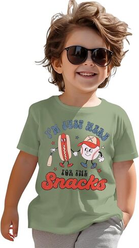 قميص Boy Boy Boy Boy Boy أنا فقط هنا للوجبات الخفيفة T Shirt Funny Hot Dog Graphic Tee Short Summer Tops in Kuwait