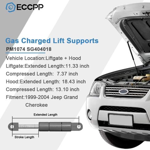 ECCPP Lift Supports Front Hood Rear Liftgate Struts Gas Springs Shocks for Jeep Grand Cherokee 1999-2004 Compatible with 4699 4048 Strut Set of 4 in Saudi Arabia