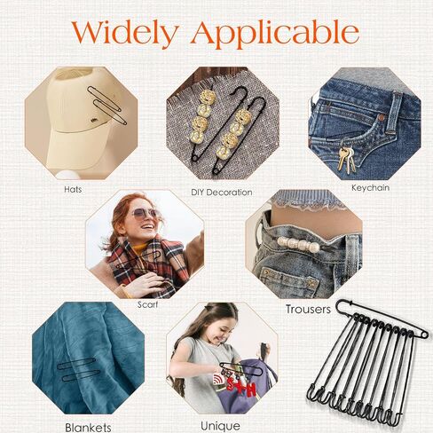 Large Safety Pins, 5 inch Large Safety Pins Heavy Duty, 10 PCS Big Safety Pins, Jumbo Safety Pins for Clothes, Blankets, Thick Fabric, Decorations in Saudi Arabia
