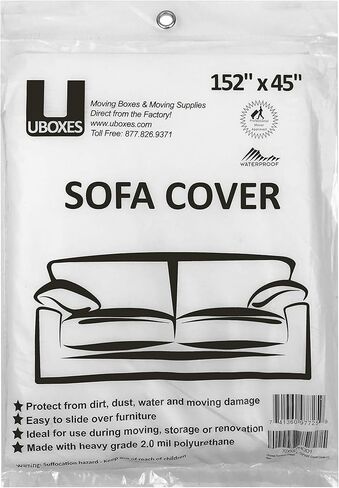 Sofa Plastic Cover, 1 Pack, For Moving, Painting, Storage, Home Renovation, Disposable Protection Cover For Home, Moving & Storage Supplies, Furniture Protector in Kuwait