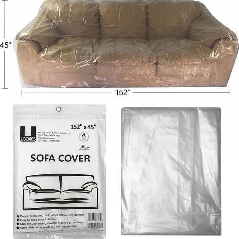 Sofa Plastic Cover, 1 Pack, For Moving, Painting, Storage, Home Renovation, Disposable Protection Cover For Home, Moving & Storage Supplies, Furniture Protector in Kuwait