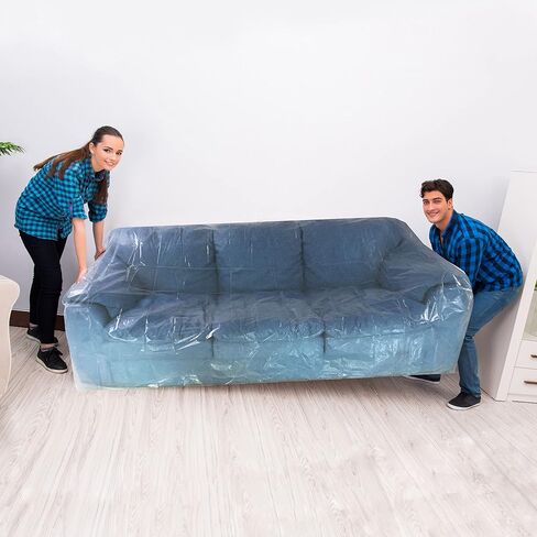 Sofa Plastic Cover, 1 Pack, For Moving, Painting, Storage, Home Renovation, Disposable Protection Cover For Home, Moving & Storage Supplies, Furniture Protector in Kuwait