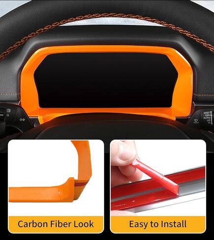 Screen Center Console Dashboard Trim Compatible with 2024 2025 Ford Ranger XL XLT Lariat Raptor SuperCrew Truck, Center Console Dashboard Screen Frame Trim Sticker Accessories (Carbon Fiber Look) in Kuwait