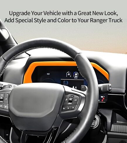 Screen Center Console Dashboard Trim Compatible with 2024 2025 Ford Ranger XL XLT Lariat Raptor SuperCrew Truck, Center Console Dashboard Screen Frame Trim Sticker Accessories (Carbon Fiber Look) in Kuwait