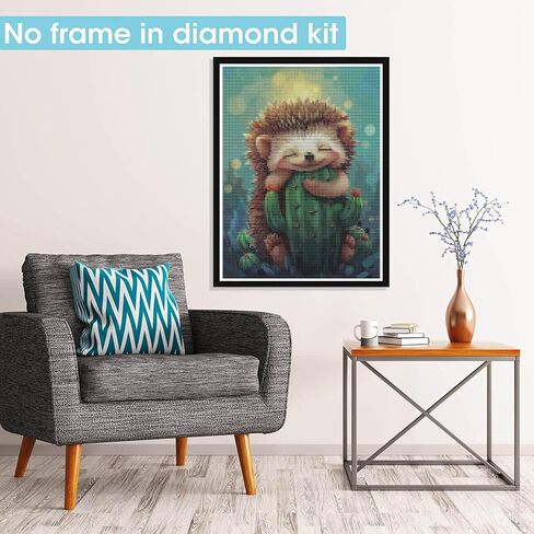 Pavemlo 5D Diamond Art Kits for Adults Hedgehog Reading, Full Drill Diamond Art Animals Pictures Paint with Diamonds, DIY Cross Stitch Jewel Art Rhinestone Craft for Home Wall Decor 12x16 inch in Saudi Arabia