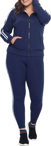 Jvini Tracksuit Sets For Women 2 Piece - Full Zip Active Hooded Workout Jacket Raceback Tank & Leggings in Kuwait