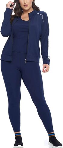 Jvini Tracksuit Sets For Women 2 Piece - Full Zip Active Hooded Workout Jacket Raceback Tank & Leggings in Kuwait