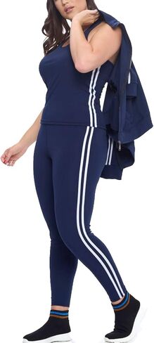 Jvini Tracksuit Sets For Women 2 Piece - Full Zip Active Hooded Workout Jacket Raceback Tank & Leggings in Kuwait