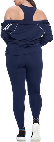 Jvini Tracksuit Sets For Women 2 Piece - Full Zip Active Hooded Workout Jacket Raceback Tank & Leggings in Kuwait