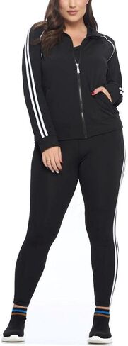 Jvini Tracksuit Sets For Women 2 Piece - Full Zip Active Hooded Workout Jacket Raceback Tank & Leggings in Kuwait