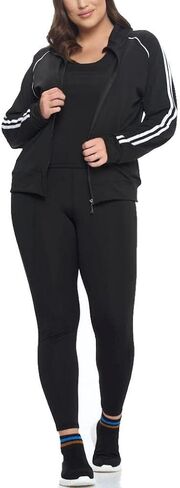 Jvini Tracksuit Sets For Women 2 Piece - Full Zip Active Hooded Workout Jacket Raceback Tank & Leggings in Kuwait