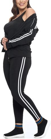 Jvini Tracksuit Sets For Women 2 Piece - Full Zip Active Hooded Workout Jacket Raceback Tank & Leggings in Kuwait