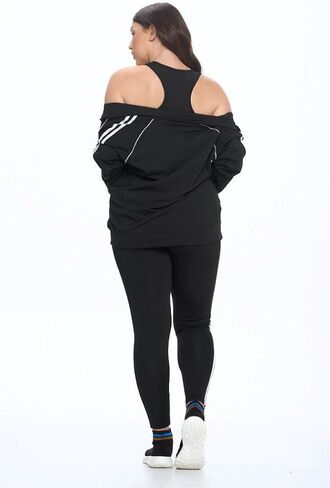 Jvini Tracksuit Sets For Women 2 Piece - Full Zip Active Hooded Workout Jacket Raceback Tank & Leggings in Kuwait