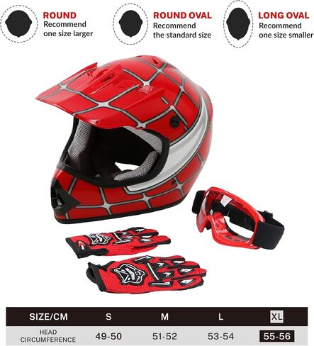 Slmoto Youth Kids Motocross DOT المعتمدة خوذة على الطرق الوعرة خوذة دراجة نارية خوذة دراجة نارية دراجة دراجة موتوكروس ATV وردية الفراشة خوذة+نظارات واقية+قفازات متوسطة in Kuwait