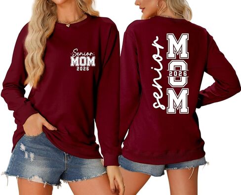 أمي كبار 2026 تخرج من قميص Sweatshirt قمصان طويلة الأكمام للنساء للنساء في فصل الشتاء يعود إلى ملابس المدرسة in Saudi Arabia