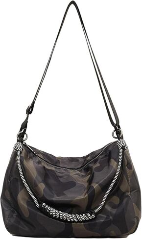 حقيبة Hobo Crossbody القابلة للتمويه القابلة للتمويه المعدلة مع جلود حقيقية ، حقائب يد سفر من البوليستر القماشية in Kuwait