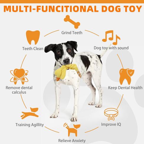 KOOLTAIL Halloween Dog Toys, Tough Plush Dog Chew & Squeaky Toys with Crinkle Paper, Interactive Training & Tug of War Puppy Teething Toy for Indoor Outdoor Play for Small Medium Large Dogs, Pumpkin in Kuwait