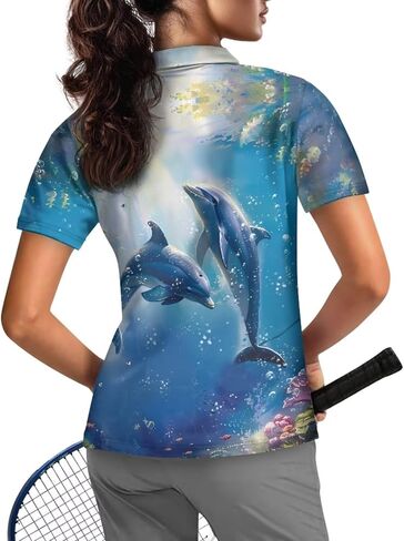 WELLFLYHOM Golf Shirts Short Sleeve Tennis Tops for Women Golf Top 1/4 Zip Workout Sport T-Shirt in Saudi Arabia
