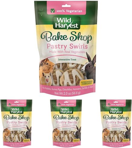 Wild Harvest Bake Shop Pastry Swirls for Small Animals, 2 Oz, Edible Vegetarian Toy and Treat Chew Made with Real Vegetables for Pet Rabbits, Guinea Pigs, Chinchillas, Hamsters, Gerbils and Rats in Saudi Arabia