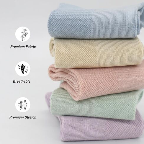 SERISIMPLE Women Thin Viscose Bamboo Above Ankle Sock Breathable Lightweight Classic Crew Casual Mesh Socks 5 Pairs in Saudi Arabia