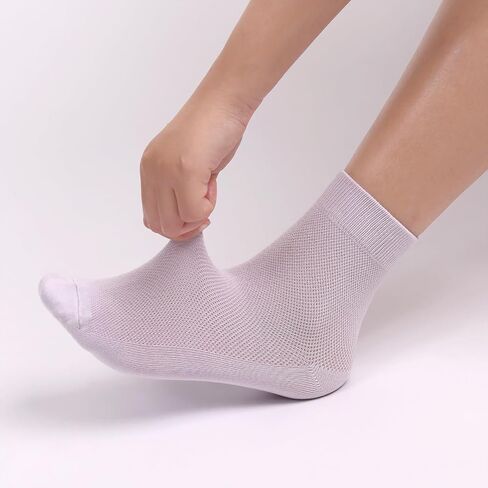 SERISIMPLE Women Thin Viscose Bamboo Above Ankle Sock Breathable Lightweight Classic Crew Casual Mesh Socks 5 Pairs in Saudi Arabia