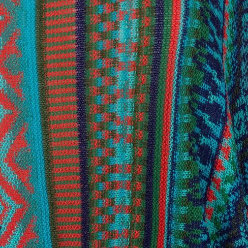 Novica الحرفي المصنوع يدويًا كيمونو سترة سترة بوهيمية متماسكة من بيرو في خطوط الفيروز الأكريليك "ليما الرقص" in Saudi Arabia