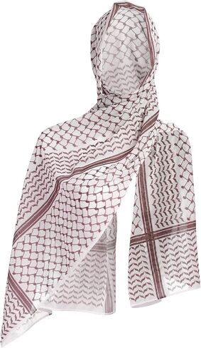 Palestinian Keffiyeh Scarf Wrap for Women Abaya Prayer Shawl Muslim Keffiyeh Printed Chiffon Hijab Scarf in Kuwait