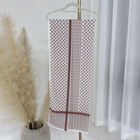 Palestinian Keffiyeh Scarf Wrap for Women Abaya Prayer Shawl Muslim Keffiyeh Printed Chiffon Hijab Scarf in Kuwait