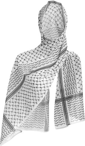 Palestinian Keffiyeh Scarf Wrap for Women Abaya Prayer Shawl Muslim Keffiyeh Printed Chiffon Hijab Scarf in Kuwait