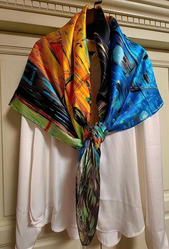 YSSP, 100 Silk Scarf Art Van Gogh and Claude Monets Paintings in Saudi Arabia