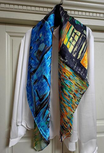 YSSP, 100 Silk Scarf Art Van Gogh and Claude Monets Paintings in Saudi Arabia