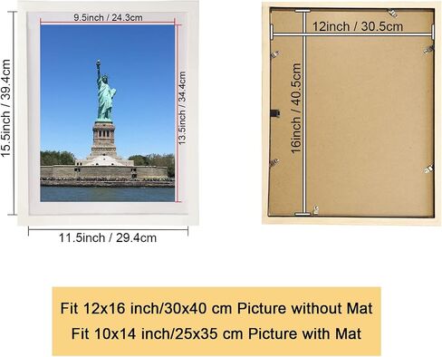 4 Pack 12x16 Picture Frame Wood Diamond Painting Frames 30x40cm Diamond Art Frame Display 10x14 in/ 25x35cm with Mat or 12x16 in/ 30x40 cm Without Mat Photo Gallery Frame Set for Wall Hanging - White in Saudi Arabia
