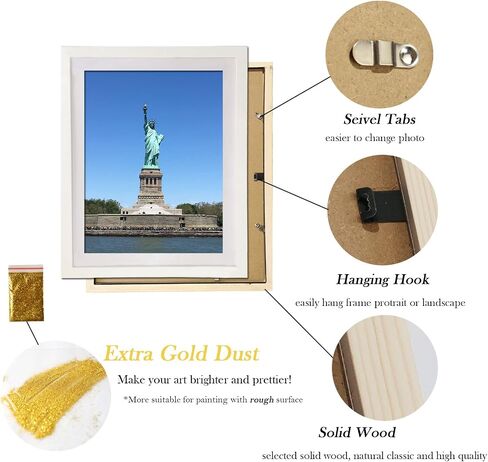 4 Pack 12x16 Picture Frame Wood Diamond Painting Frames 30x40cm Diamond Art Frame Display 10x14 in/ 25x35cm with Mat or 12x16 in/ 30x40 cm Without Mat Photo Gallery Frame Set for Wall Hanging - White in Saudi Arabia