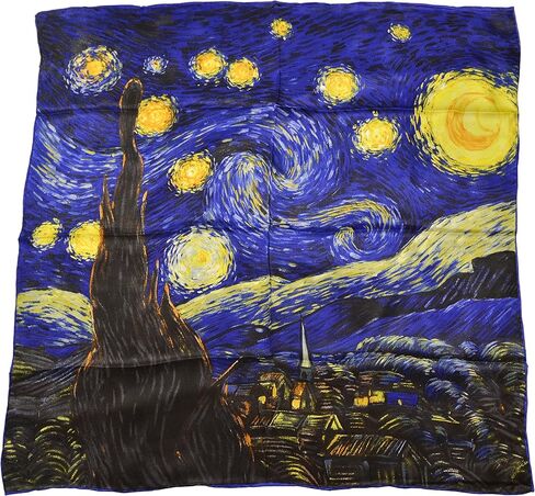 YSSP, 100 Silk Scarf Art Van Gogh and Claude Monets Paintings in Saudi Arabia