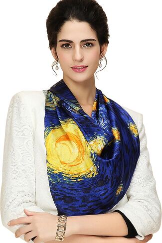 YSSP, 100 Silk Scarf Art Van Gogh and Claude Monets Paintings in Saudi Arabia