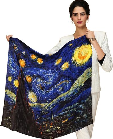 YSSP, 100 Silk Scarf Art Van Gogh and Claude Monets Paintings in Saudi Arabia