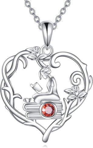YFN 925 Sterling Silver Book Lover Necklace Reading Readant for Women Gafuure Gift Jewelry for Friends Friends in Saudi Arabia