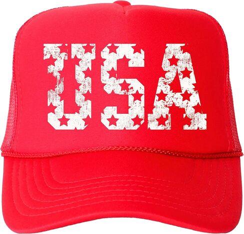 Distressed USA Trucker Hat for Women and Teens American Stars Classic 5 Panel Mesh Snapback in Kuwait