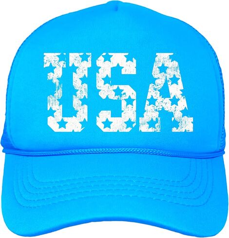 Distressed USA Trucker Hat for Women and Teens American Stars Classic 5 Panel Mesh Snapback in Saudi Arabia