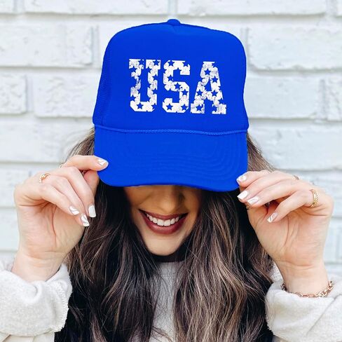 Distressed USA Trucker Hat for Women and Teens American Stars Classic 5 Panel Mesh Snapback in Kuwait