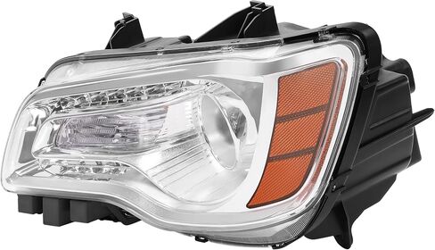 KUAFU Halogen Headlight Assembly Compatible with 2011-2023 Chrysler 300 DRL Chrome Housing & Amber Reflector Left Driver Side (Bulbs Are Included) in Saudi Arabia