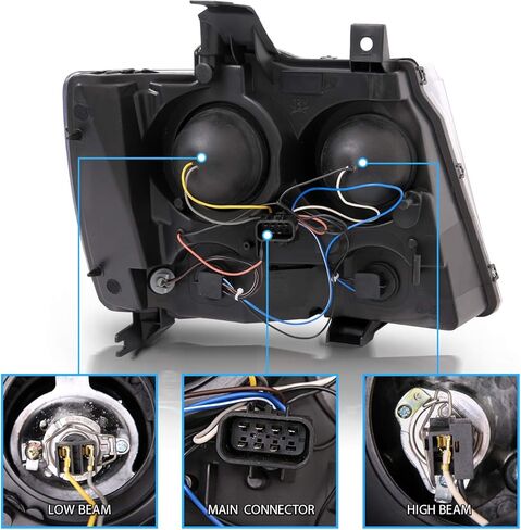 Amerilite لعام 2007-2013 Chevy Avalanche/Suburban/Tahoe Switchback LED Tube Turn Siganl Projector Project Projects Black Presidents Paul in Saudi Arabia