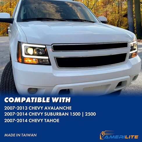 Amerilite لعام 2007-2013 Chevy Avalanche/Suburban/Tahoe Switchback LED Tube Turn Siganl Projector Project Projects Black Presidents Paul in Saudi Arabia