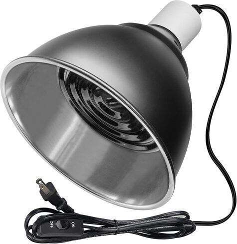 Reptile Lamp Bulb Fixture 5.5 Inch Deep Dome with Switch - Ideal for 60W/75W/100W/150W Heat Lamp Bulbs, Compatible with All E26 UVA/UVB/Basking Heat Bulbs in Saudi Arabia